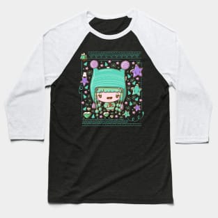 Cute festive outdoors bubble head cutie Baseball T-Shirt